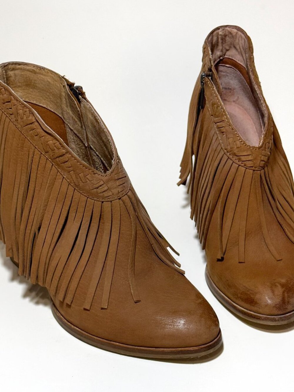Seychelles World Tour leather fringe ankle booties